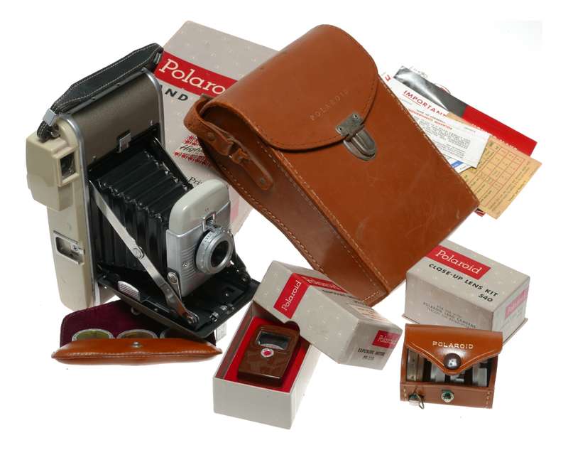 Polaroid Highlander Land Camera Model 80A Original Box Lenses Filters Lightmeter Case