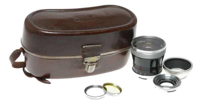 Zeiss Pro-Tessar 3.2/35mm Contaflex Lens 2.8/50 Hood A28.5 Filters