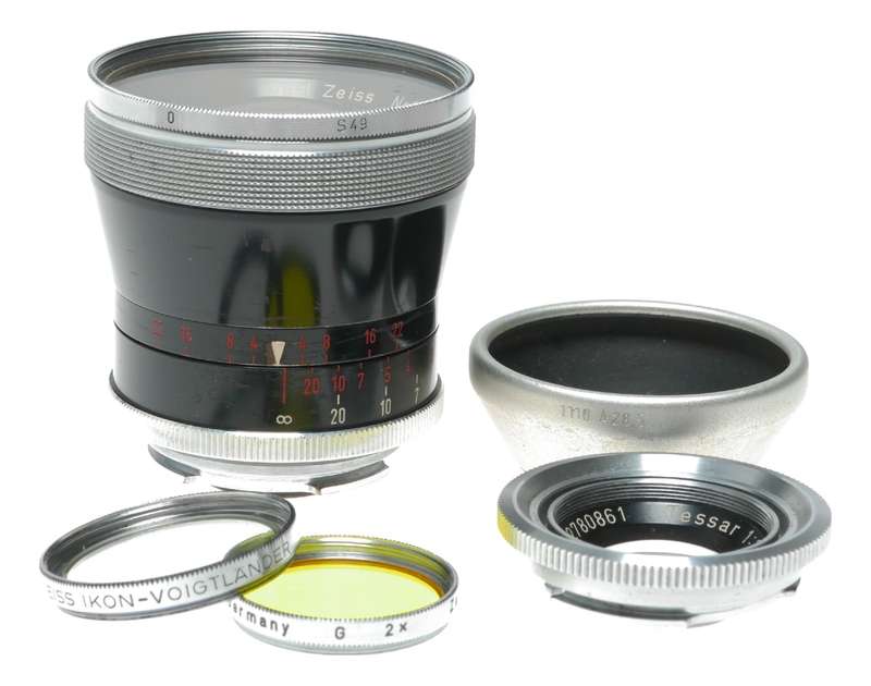 Zeiss Pro-Tessar 3.2/35mm Contaflex Lens 2.8/50 Hood A28.5 Filters