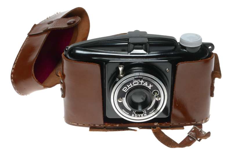 Boyer Photax IV Bakelite 6x9 Rollfilm Camera Rear Lens in Case