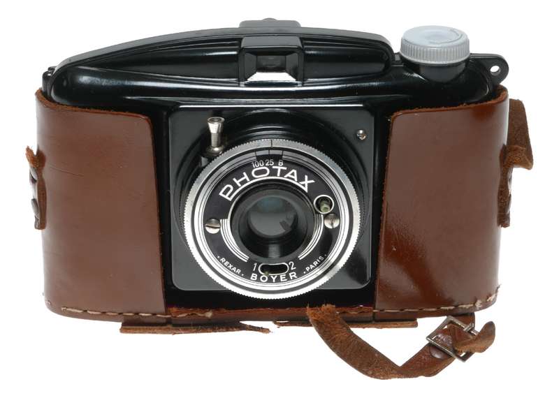Boyer Photax IV Bakelite 6x9 Rollfilm Camera Rear Lens in Case