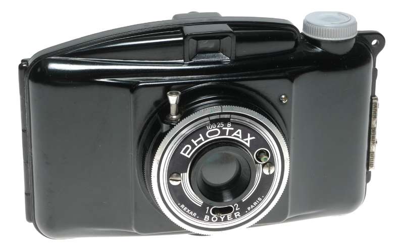 Boyer Photax IV Bakelite 6x9 Rollfilm Camera Rear Lens in Case