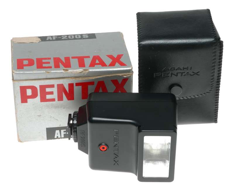 Pentax AF 200-S Camera Hot Shoe Flash in Pouch Original Box