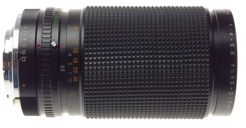 MINOLTA MD Auto MAKINON MC Zoom 1:4-5.5 f=35-210mm vintage film camera lens caps case - Minolta