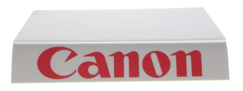 Canon shop display stand for camera white with the red Canon logo fits your camera
