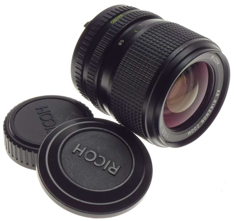 RICOH SLR 35mm vintage film camera lens 1:3.5 f=35-70mm Zoom XR RIKENON caps - Ricoh