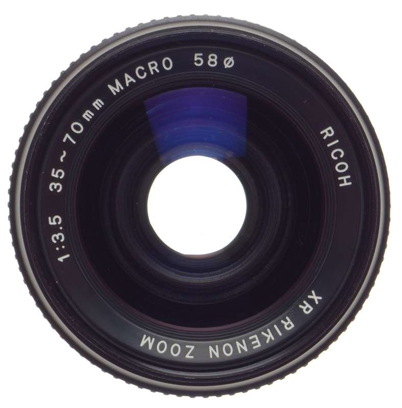 RICOH SLR 35mm vintage film camera lens 1:3.5 f=35-70mm Zoom XR RIKENON caps - Ricoh