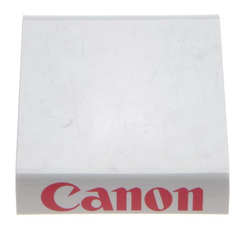 Canon shop display stand for camera white with the red Canon logo fits your camera