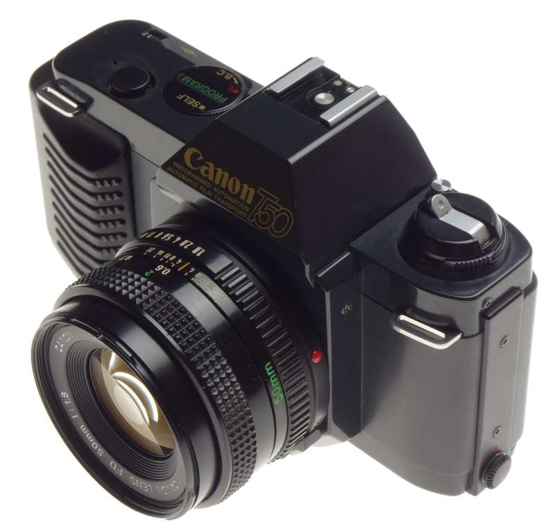 CANON T50 multi program AE FD 1.8/50mm lens Dual metering system vintage 35mm film camera MINT