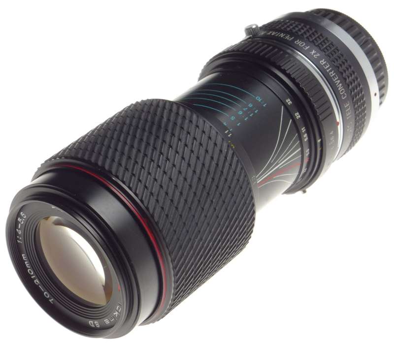 PENTAX-K mount 2 x Tele Converter double TOKINA SD 70-210mm 1:4-5.6 35mm film camera lens cap filter
