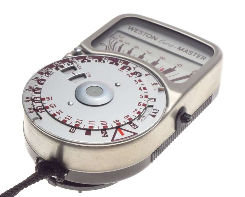 WESTON euro MASTER Chrome stainless steel light exposure meter with neck strap