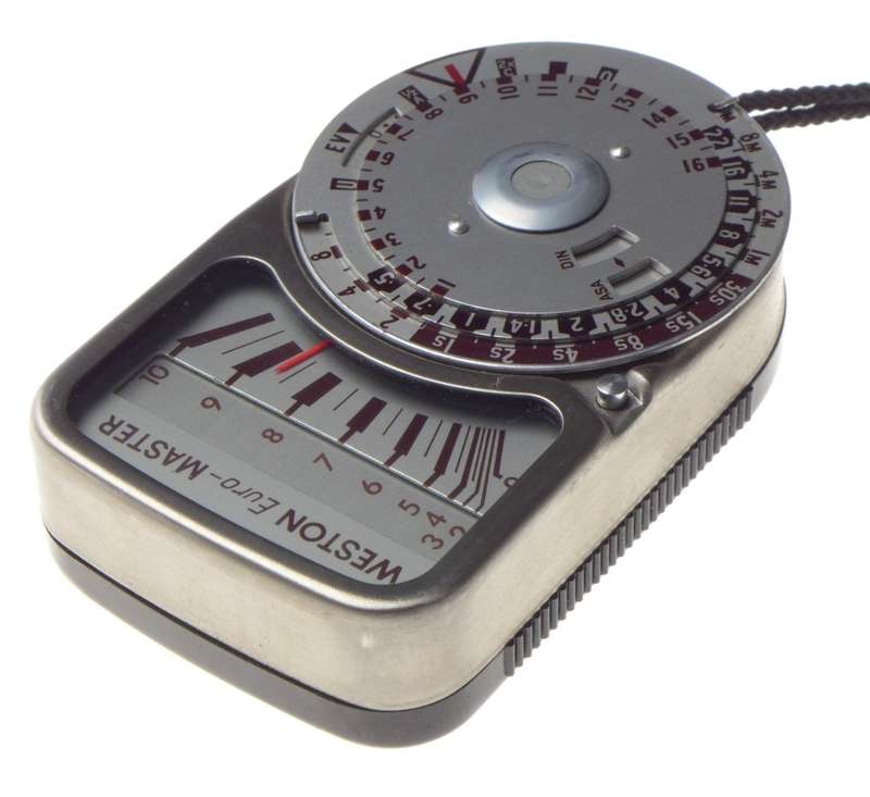 WESTON euro MASTER Chrome stainless steel light exposure meter with neck strap