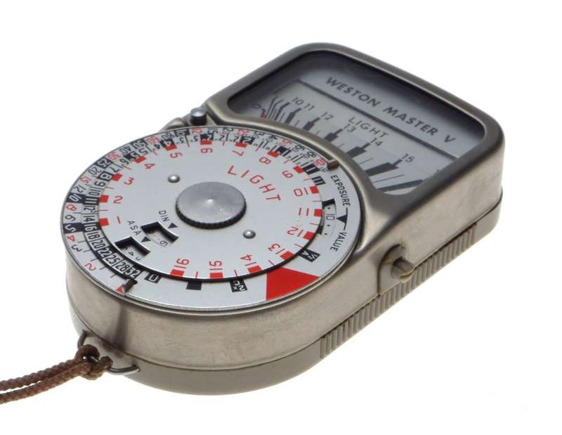 Weston Master V Chrome light exposure meter case and strap