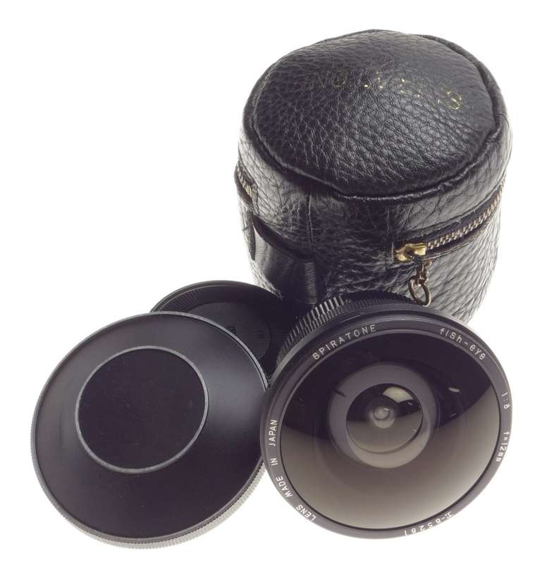 SPIRATONE Fish-eye 1:8 f=12mm Ultra-wide angle lens 8/12mm caps and case