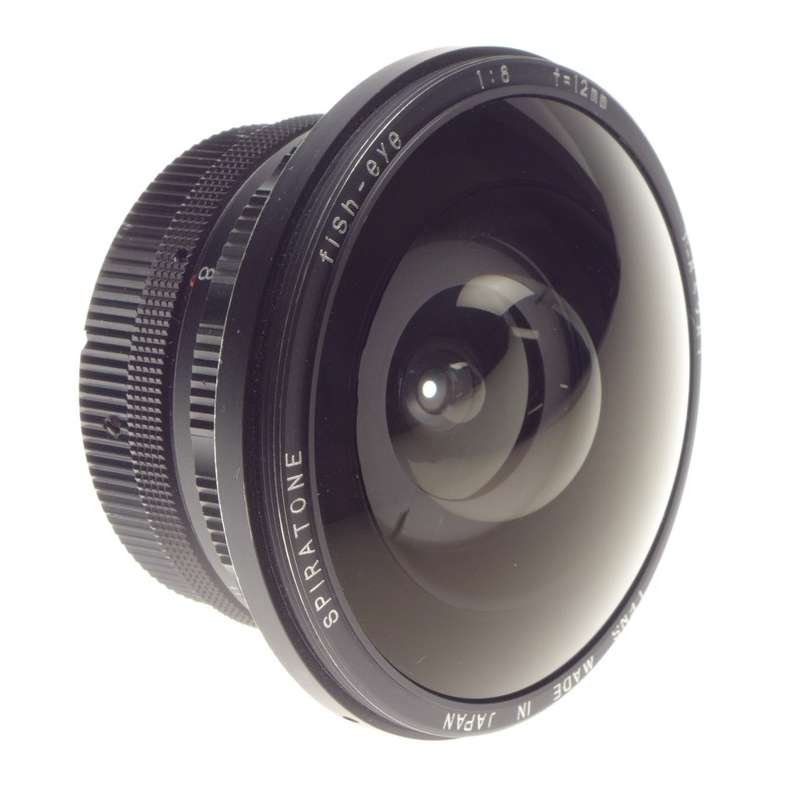 SPIRATONE Fish-eye 1:8 f=12mm Ultra-wide angle lens 8/12mm caps and case