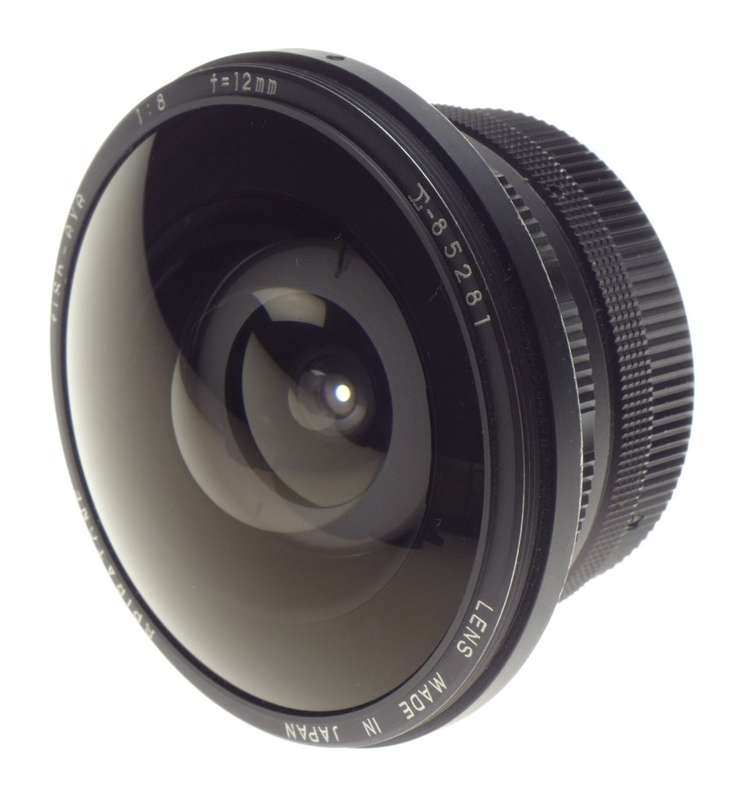 SPIRATONE Fish-eye 1:8 f=12mm Ultra-wide angle lens 8/12mm caps and case