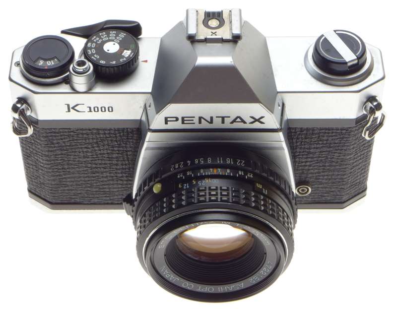 PENTAX K1000 SLR analogue vintage classic 35mm film camera SMC Pentax-M 1:2 f=50mm lens case - Penta