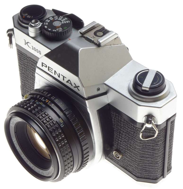 PENTAX K1000 SLR analogue vintage classic 35mm film camera SMC Pentax-M 1:2 f=50mm lens case - Penta