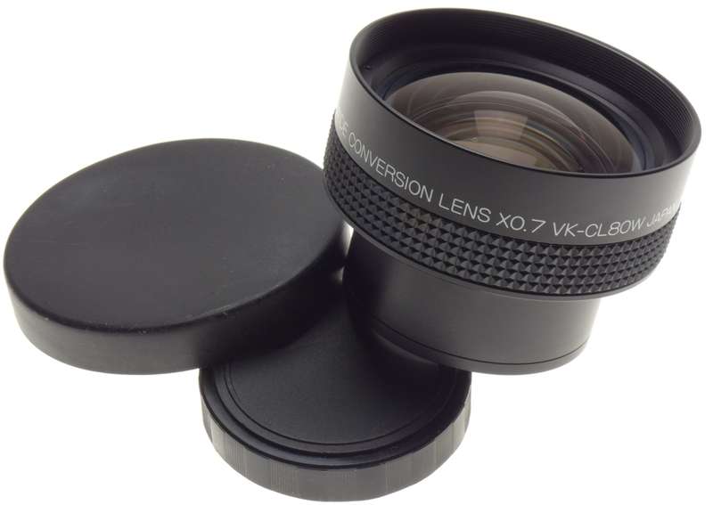 Wide conversion lens X0.7 VK-CL80W 51mm screw mount clean glass with caps - Wide