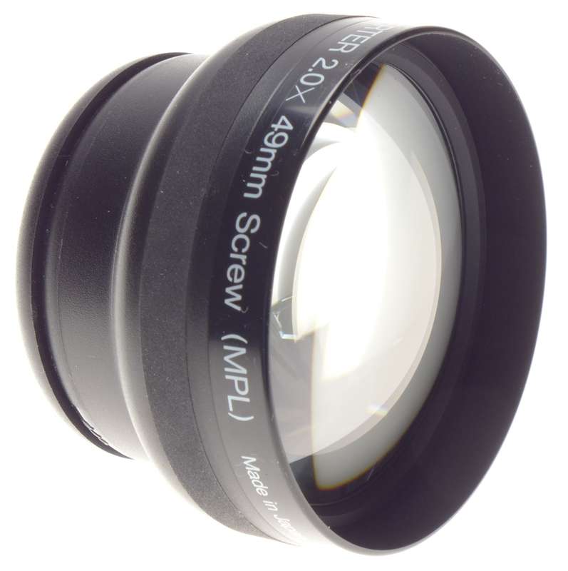Hi Tech AF video Telephoto Converter 2x 49mm screw MPL caps clean