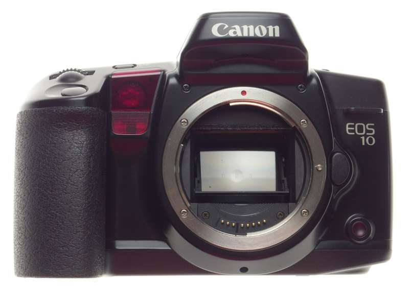 CANON EOS-10 vintage 35mm SLR film camera black body strap and extras very clean - Canon