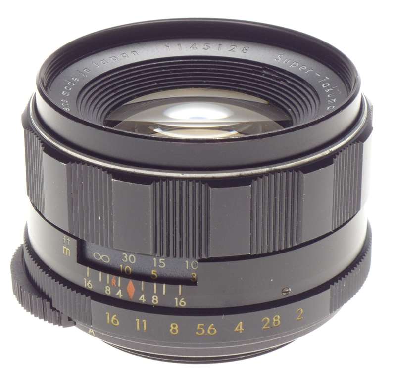 PENTAX Asahi opt. Super-Takumar 1:2/55mm coated screw mount 35mm film camera lens used caps - Pentax