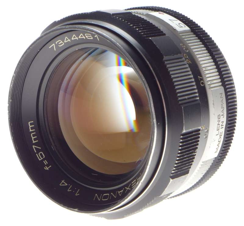 Konica HEXANON 1:1.4 f=57mm Vintage SLR film camera lens bayonet mount with coated optics 1.4/57