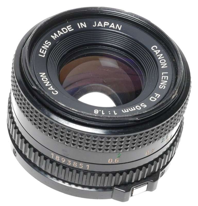 Canon lens FD 50mm 1:1.8 SLR Antique film camera lens - Canon