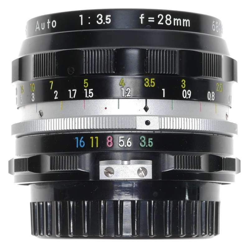 Nikkor-H Auto 1:3.5 f=28mm Vintage SLR film camera lens wide angle