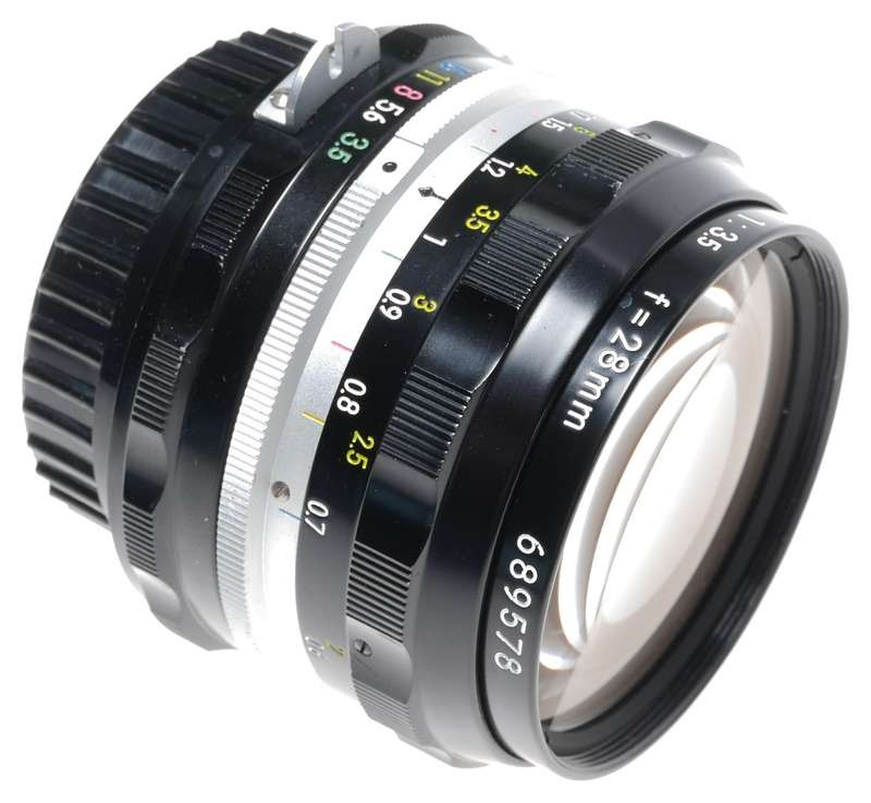 Nikkor-H Auto 1:3.5 f=28mm Vintage SLR film camera lens wide angle