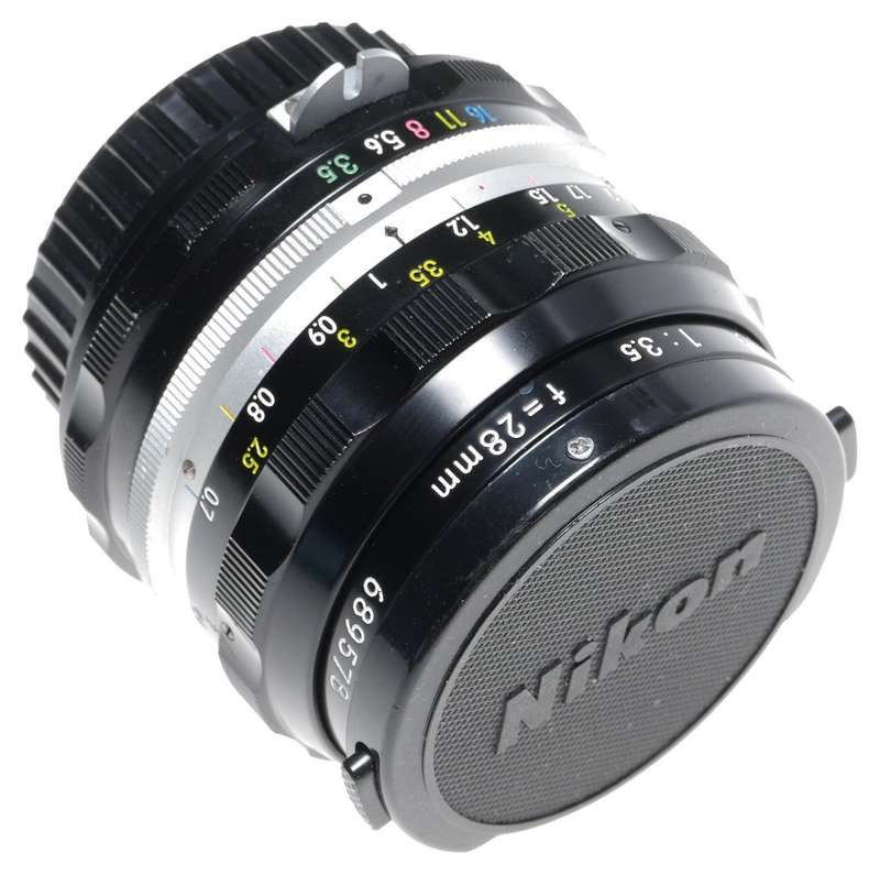 Nikkor-H Auto 1:3.5 f=28mm Vintage SLR film camera lens wide angle