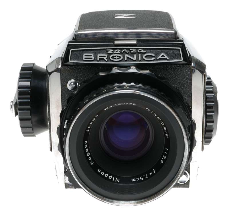 Bronica 6x6 Chrome S2 Medium format film camera Nikkor-P 1:2.8 f=75mm