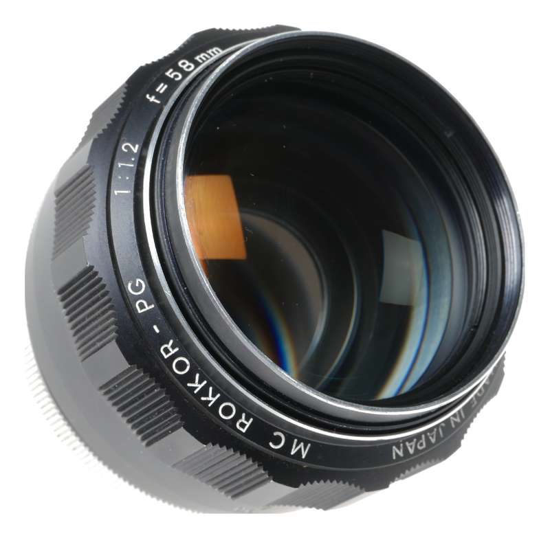 Minolta MC Rokkor-PF 1:1.2 f=58mm SLR camera lens fast glass