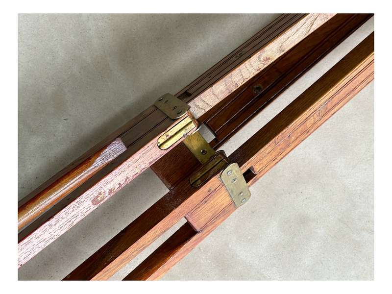 Wooden vintage large antique camera tripod period