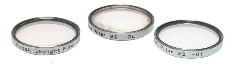 Kodak Retina Camera Skylight Filters 32-0L Thread Mount Shade Hood in Keeper