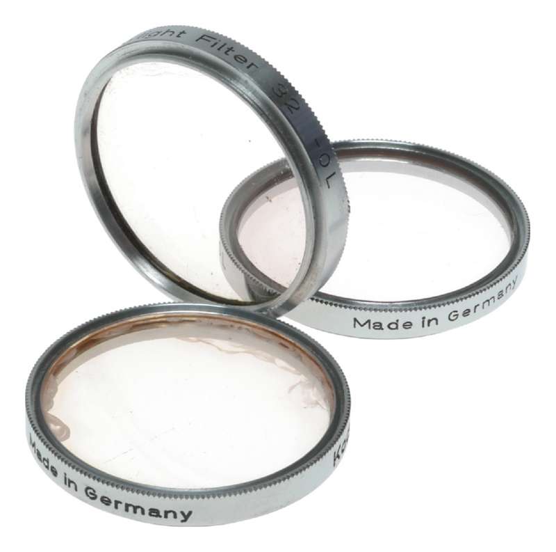 Kodak Retina Camera Skylight Filters 32-0L Thread Mount Shade Hood in Keeper