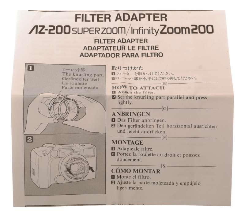 Olympus Infinity Super Zoom 200 Camera Lens Filter Adapter in Box