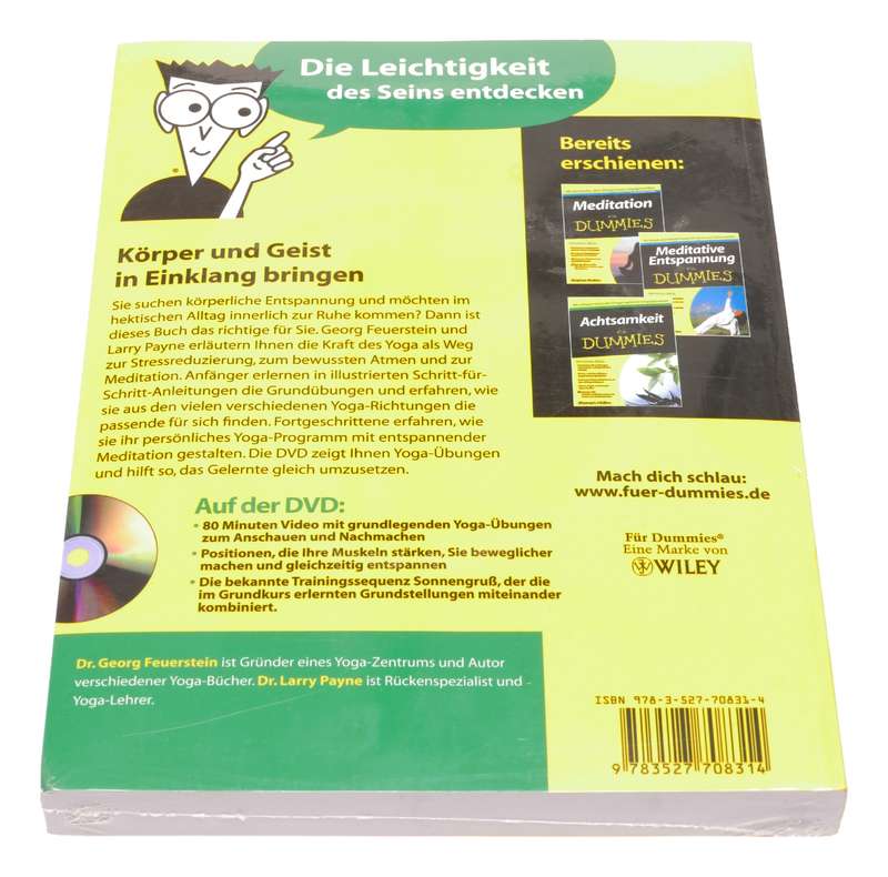 Yoga For Dummies Deutsch German Edition with Demo CD Brand New