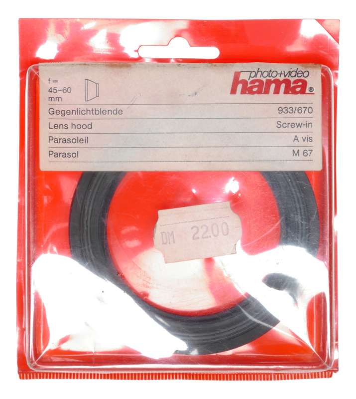 Hama Universal Camera Filter Holder Screw-in Lens Shade Hood M67mm