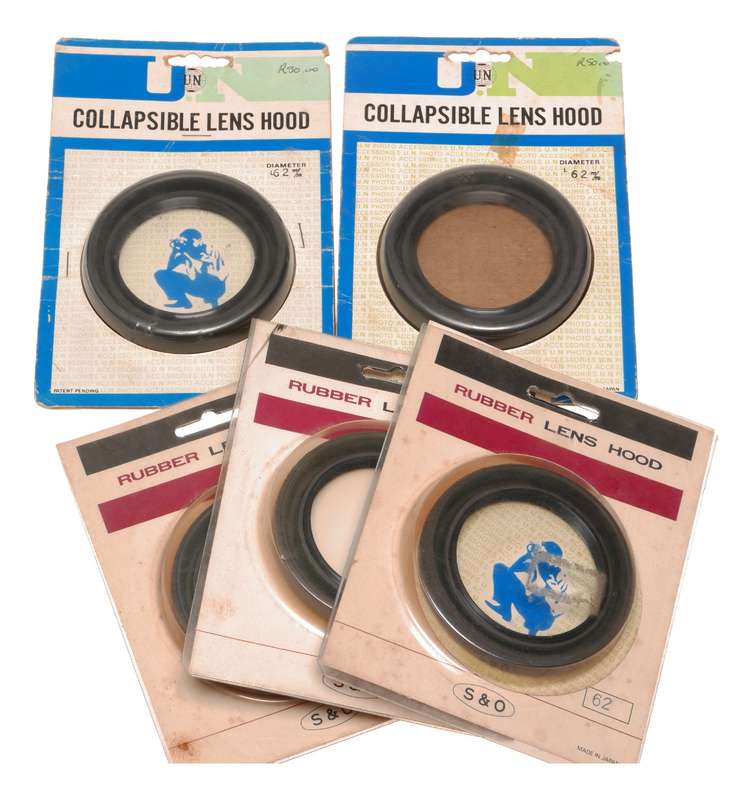 62mm Thread Mount Collapsible Rubber Lens Hood x5 Old New