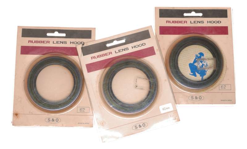 62mm Thread Mount Collapsible Rubber Lens Hood x5 Old New