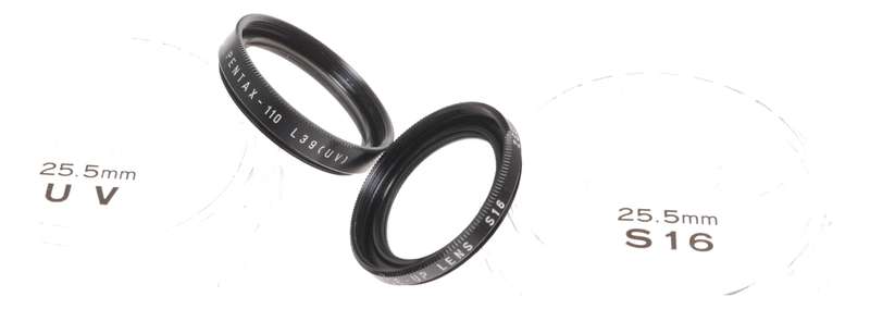 Pentax 110 Subminiature Film Camera 25.5mm Close-Up Lens S16 Filter L39 UV