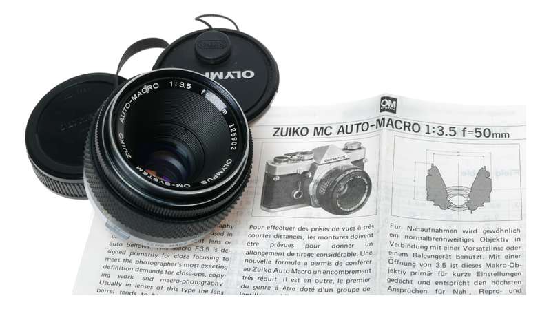 Zuiko MC Auto Macro 1:3.5 f=50mm Olympus OM System camera lens
