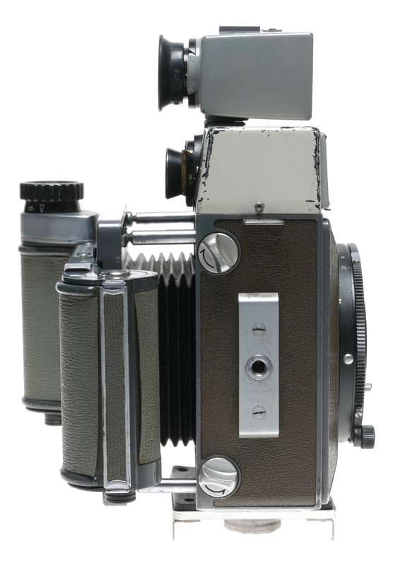 Mamiya-Press 23 Camera 6x9 format 6.3/65mm grip and viewfinder
