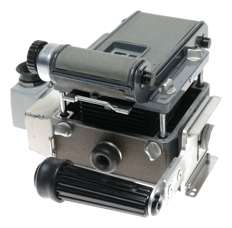 Mamiya-Press 23 Camera 6x9 format 6.3/65mm grip and viewfinder