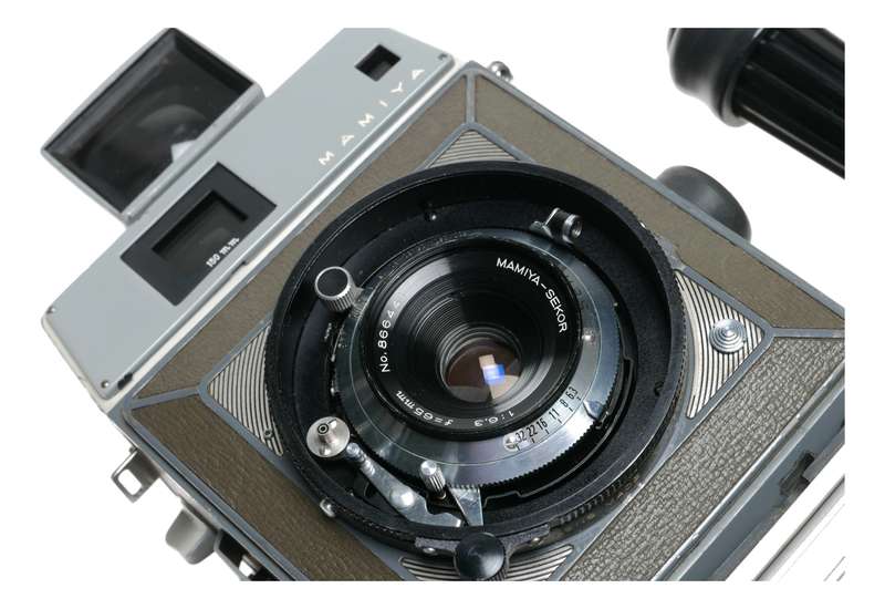 Mamiya-Press 23 Camera 6x9 format 6.3/65mm grip and viewfinder