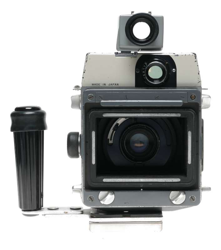 Mamiya-Press 23 Camera 6x9 format 6.3/65mm grip and viewfinder