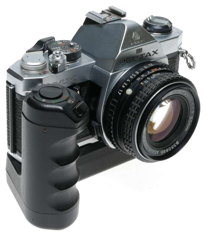 Pentax MX camera 35mm film grip motor SMC pentax-M 1.7/50mm Asahi - Pentax