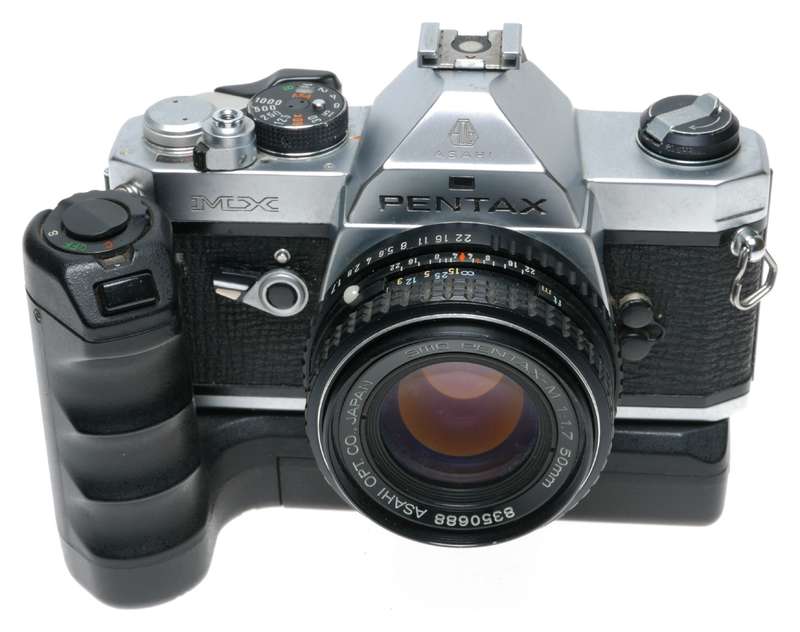 Pentax MX camera 35mm film grip motor SMC pentax-M 1.7/50mm Asahi - Pentax