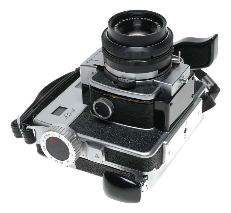 Rapid Koni-OMEGA Hexanon 3.5 f=90mm Vintage 120 film camera Chrome